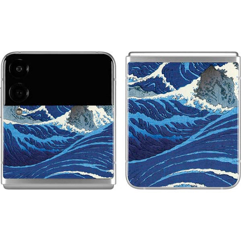 Hiroshige View of the Naruto whirlpools at Awa Galaxy Z Flip4 5G Skin